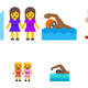 Android’s new emoji (top) and Apple’s iOS emoji (bottom)